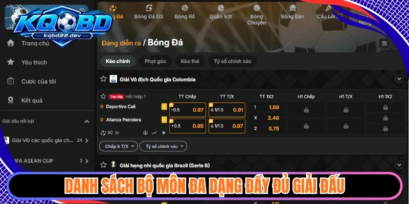 86Bet - Địa Chỉ Cá Cược Thể Thao Xanh Chín Odds Bất Bại 3 Danh sách bộ môn đa dạng đầy đủ giải đấu