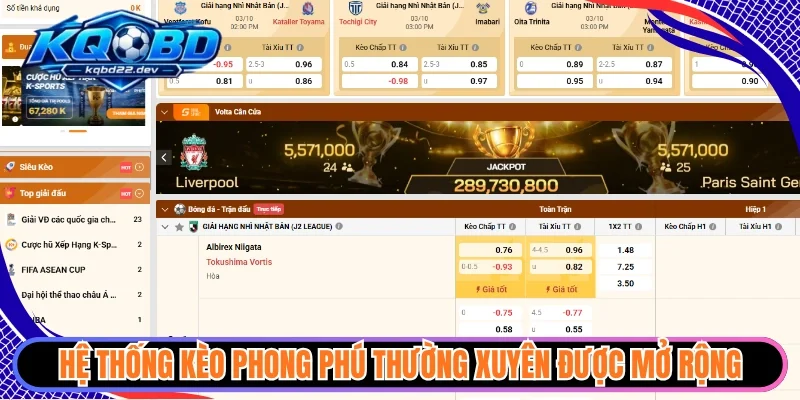 Debet - Sân Chơi Thể Thao Xanh Chín Kèo Thơm Đa Dạng 4 Hệ thống kèo phong phú thường xuyên được mở rộng